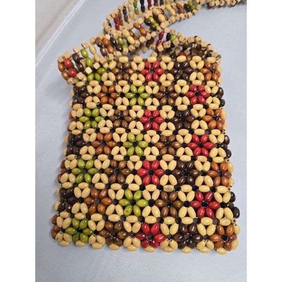 Handcrafted Multicolor Beaded Purse crossbody boho unique beachcore nautical - Picture 3 of 8